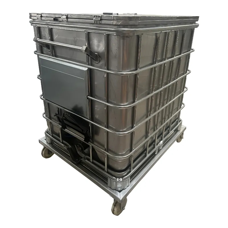 IBC SS Tank 1000l with Large Opening Cover